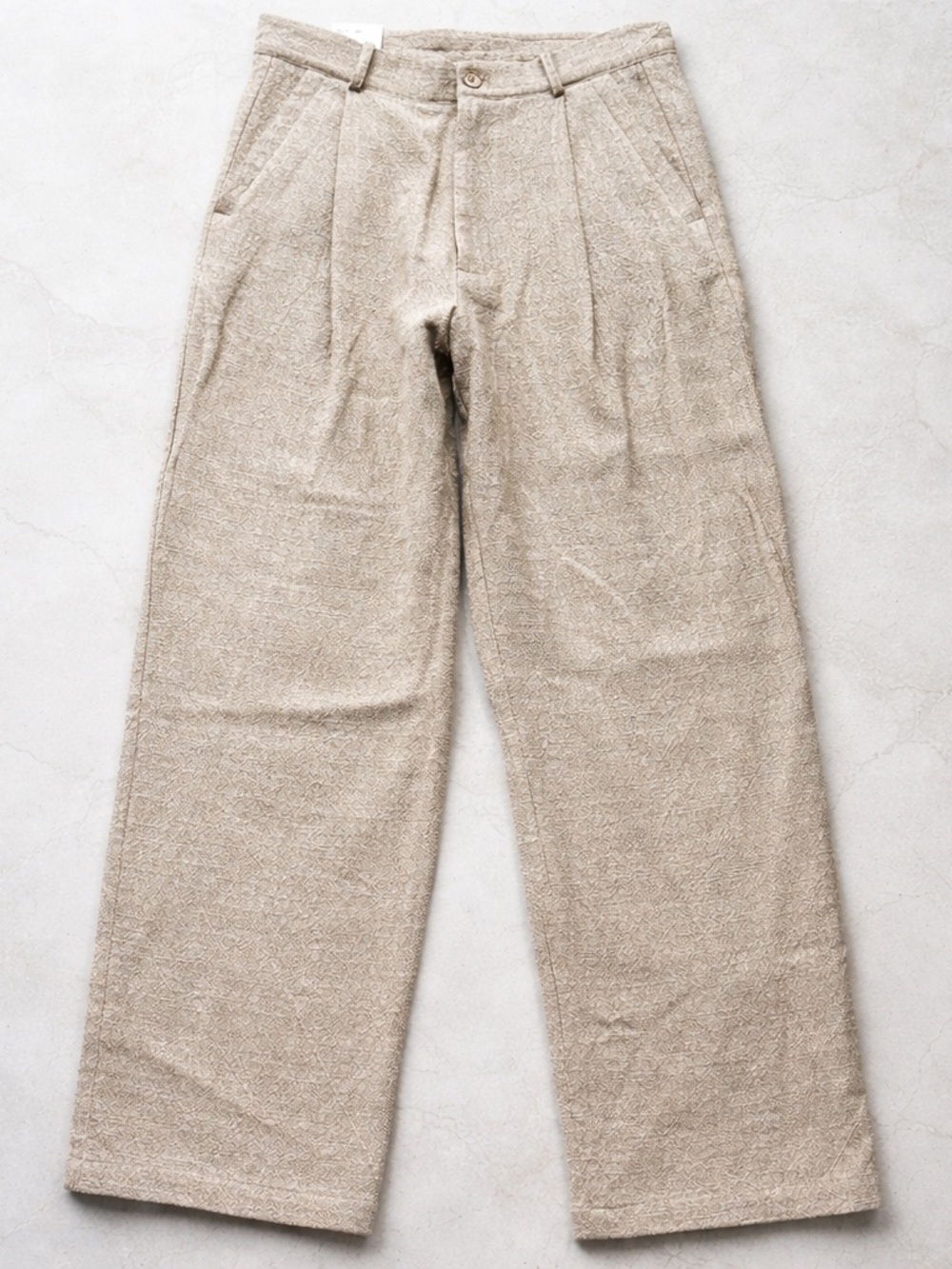 NWT Zara pleated linen/cotton “wide fit” high rise textured pants size 31